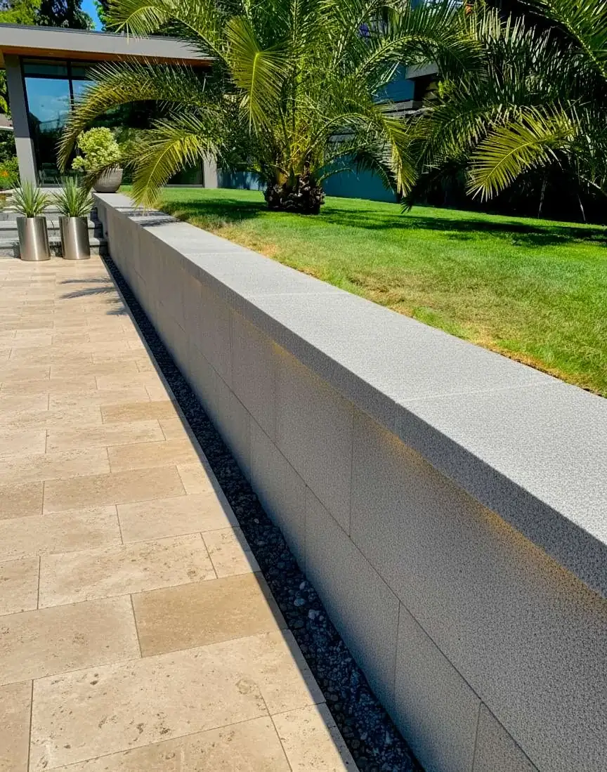 Concrete retaining wall